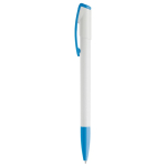 Plastic pen met kleurrijke punt en clip gemaakt in de EU kleur lichtblauw
