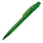 Transparante plastic pen met vierkante clip gemaakt in de EU kleur doorzichtig groen