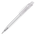 Transparante plastic pen met vierkante clip gemaakt in de EU kleur doorzichtig wit
