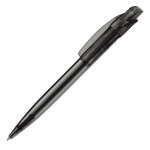 Transparante plastic pen met vierkante clip gemaakt in de EU kleur doorzichtig zwart