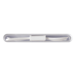 Transparante doos met een set witte plastic bestek kleur wit vierde weergave