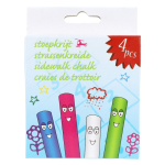 Kleine doos met 4 krijtjes in verschillende kleuren voor kinderen kleur meerkleurig tweede weergave