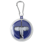 Etui met karabijnhaak inclusief oortelefoons en oplaadkabel tweede weergave