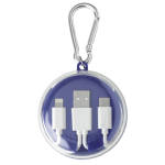 Etui met karabijnhaak inclusief oortelefoons en oplaadkabel derde weergave