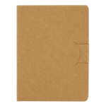 Notitieblok met verschillende maten en kleuren plakbandjes kleur bruin
