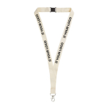 Lanyard van biologisch katoen met clip en karabijnhaak met afdrukgebied