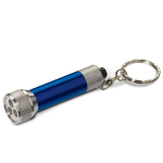 Originele aluminium sleutelhanger met lampje bedrukken Minilight kleur blauw