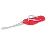 Zomerse sleutelhanger in de vorm van een slipper met EVA body Menorca kleur rood