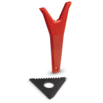 Ijskrabber 3 in 1 van gerecycled plastic met 3 functies kleur rood derde weergave