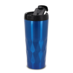 Thermosglas met origineel geometrisch ontwerp van golven 450ml Waves kleur blauw derde weergave