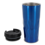 Thermosglas met origineel geometrisch ontwerp van golven 450ml Waves kleur blauw vierde weergave