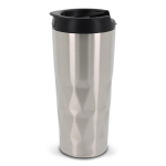 Thermosglas met origineel geometrisch ontwerp van golven 450ml Waves kleur zilver zesde weergave
