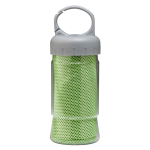 Handdoek van 30x90cm in een transparante pot met handvat kleur limoen groen tweede weergave