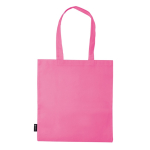 Non-woven tas in verschillende kleuren met lange handvatten 75 g/m2 kleur roze derde weergave