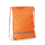 Polyester koordrugzak met horizontale reflecterende band kleur oranje