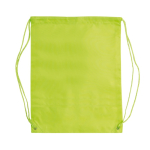Polyester koordrugzak met horizontale reflecterende band kleur limoen groen derde weergave
