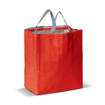 Koeltas met aluminium isolatie en ritssluiting kleur rood