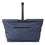 Opvouwbare veldtas van polyester met voorvak kleur donkerblauw vierde weergave