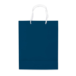 Middelgrote gelamineerde papieren tas in kleuren met koordhandvat kleur donkerblauw derde weergave