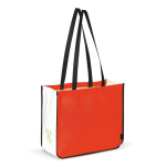 Gelamineerde non-woven tas in kleuren met witte zijkanten kleur rood