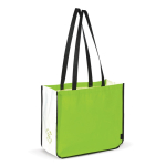 Gelamineerde non-woven tas in kleuren met witte zijkanten kleur groen