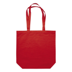 Canvas katoenen tas met lange handvatten in diverse kleuren 250 g/m2 kleur rood tweede weergave