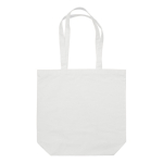 Canvas katoenen tas met lange handvatten in diverse kleuren 250 g/m2 kleur wit tweede weergave