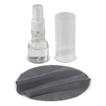 Plastic dispenser met 30 ml schermreiniger en microvezeldoek kleur doorzichtig wit vierde weergave