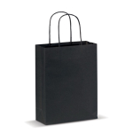 Kleine gekleurde kraft cadeau papieren tas 120 g/m2 kleur zwart