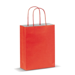 Kleine gekleurde kraft cadeau papieren tas 120 g/m2 kleur rood