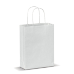 Kleine gekleurde kraft cadeau papieren tas 120 g/m2 kleur wit