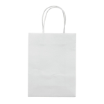 Kleine gekleurde kraft cadeau papieren tas 120 g/m2 kleur wit tweede weergave