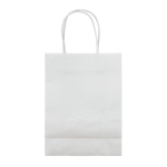 Kleine gekleurde kraft cadeau papieren tas 120 g/m2 kleur wit derde weergave