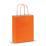 Kleine gekleurde kraft cadeau papieren tas 120 g/m2 kleur oranje