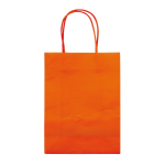 Kleine gekleurde kraft cadeau papieren tas 120 g/m2 kleur oranje derde weergave
