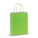 Kleine gekleurde kraft cadeau papieren tas 120 g/m2 kleur limoen groen