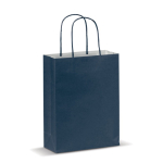 Kleine gekleurde kraft cadeau papieren tas 120 g/m2 kleur donkerblauw