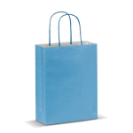 Kleine gekleurde kraft cadeau papieren tas 120 g/m2 kleur lichtblauw