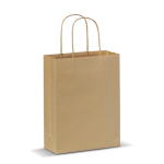 Kleine gekleurde kraft cadeau papieren tas 120 g/m2 kleur lichtbruin