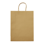 Grote gekleurde kraft cadeau papieren tas 120 g/m2 kleur lichtbruin tweede weergave