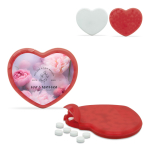 Promotioneel hartvormig doosje met munt snoep Valentine