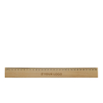 Cederhouten liniaal met metrische schaal tot 30 cm met afdrukgebied
