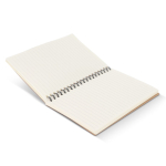 Ecologisch spiraal notitieboek van gerecycled leer met FSC-papier kleur lichtbruin vierde weergave