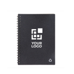 Ecologisch spiraal notitieboek van gerecycled leer met FSC-papier met afdrukgebied