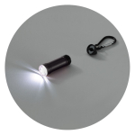 Aluminium zaklamp met karabijnhaak om overal aan te hangen kleur zwart vierde weergave