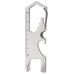 Multitool van roestvrij staal met clip om aan oppervlak te bevestigen kleur zilver derde weergave