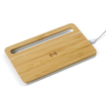 Elegante bamboe draadloze oplader in ladeformaat Bamboo Tray kleur hout