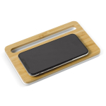 Elegante bamboe draadloze oplader in ladeformaat Bamboo Tray kleur hout tweede weergave