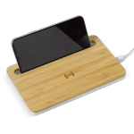 Elegante bamboe draadloze oplader in ladeformaat Bamboo Tray kleur hout derde weergave