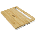 Elegante bamboe draadloze oplader in ladeformaat Bamboo Tray kleur hout vierde weergave